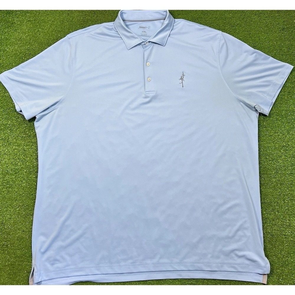 Johnnie-O Bandon Dunes Ghost Tree Golf Polo 2XL Light Blue Old McDonald‎ Preppy